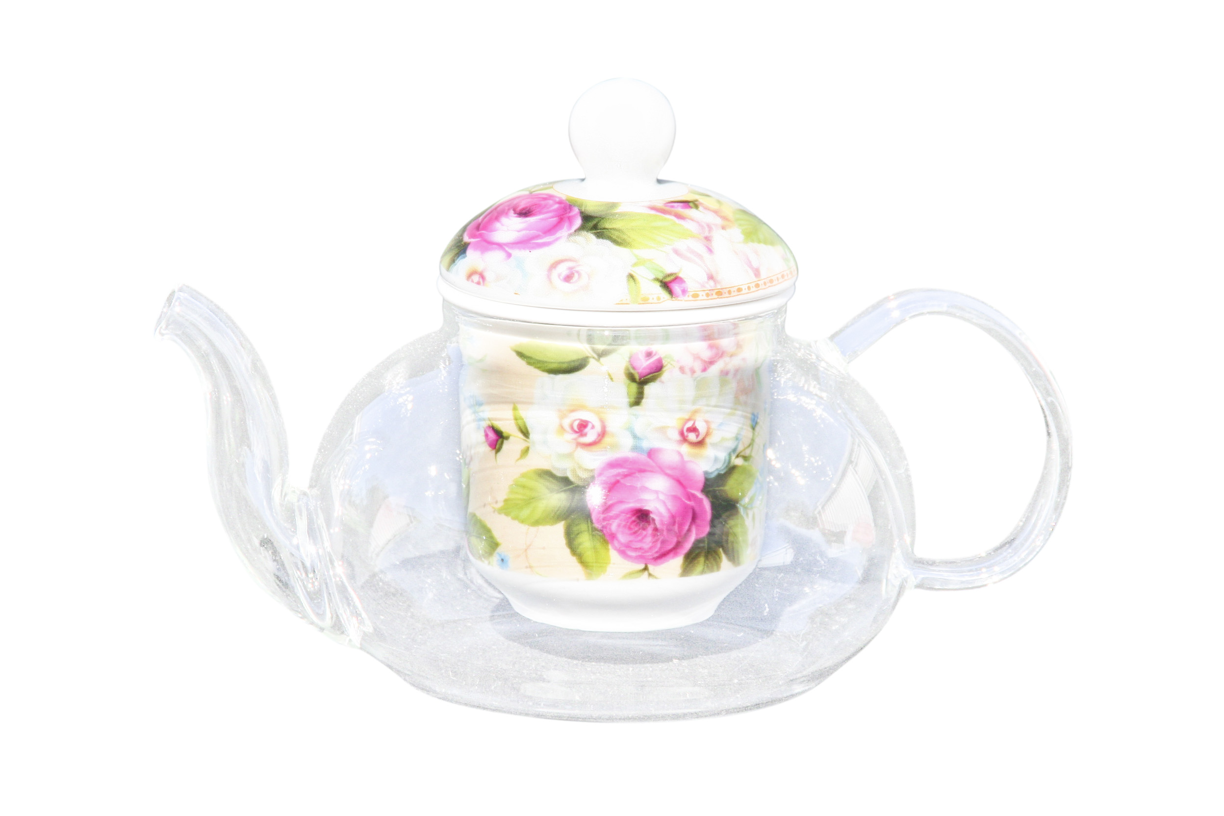 Glass/Porcelain Infused Teapot Forest Bloom